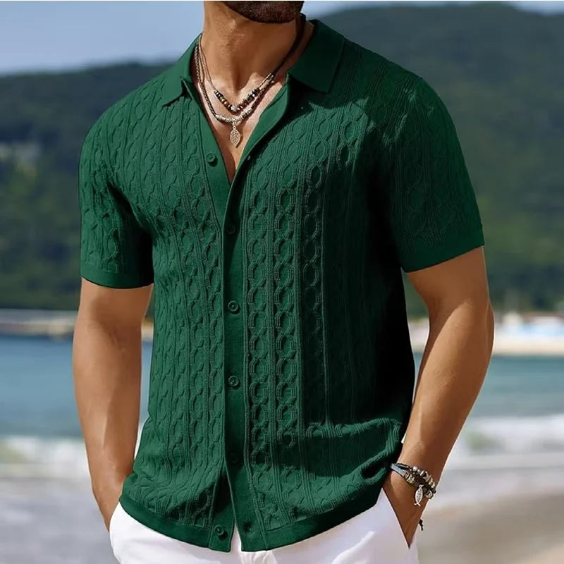 Chemise en tricot à manches courtes pour homme