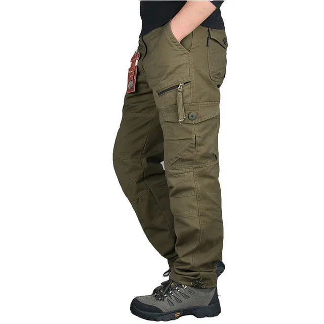 Men's Cotton Cargo Pants Spring Autumn Casual Multi Pockets Long Trousers For Men Straight Slacks Tactical Pants Man Clothing