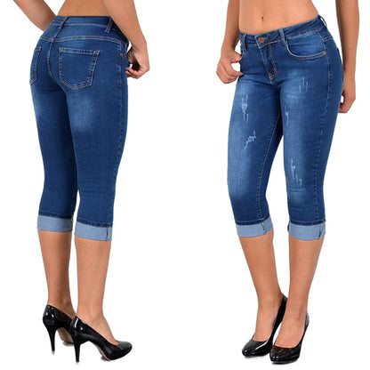 Pantalon en jean taille haute pour femme