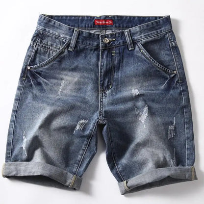 Short en jean bleu extensible pour homme