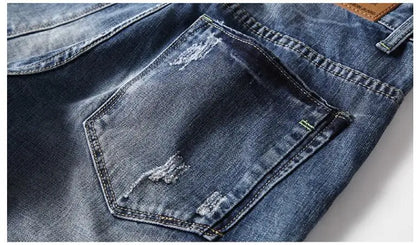 Short en jean bleu extensible pour homme