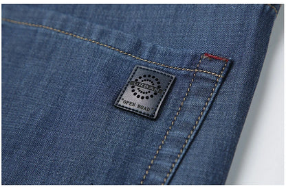 BROWON Brand 2025 Men Jeans Summer Thin Breathable Soft Mid Straight Regular Men's Jeans Trousers Vintage Mens Clothing