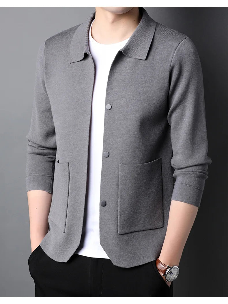 Cardigan à revers pour homme