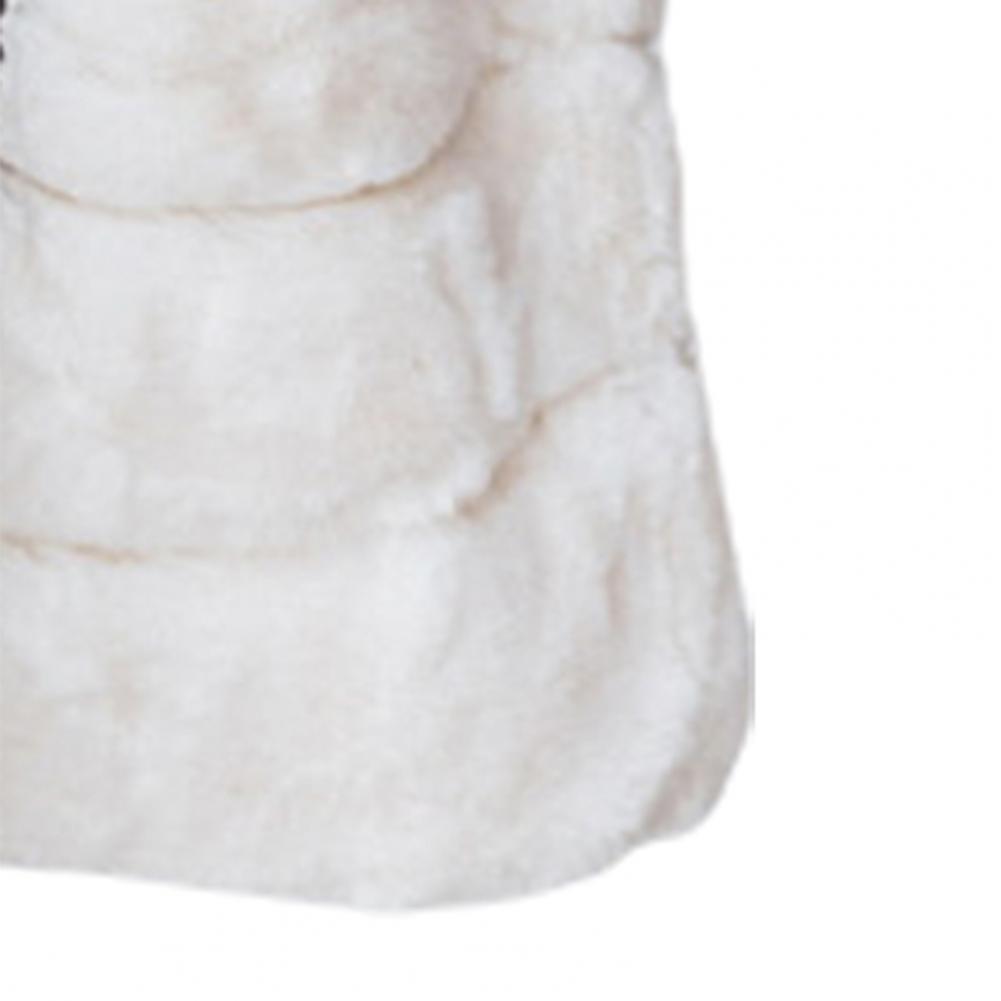 Veste en fausse fourrure pour femme, couleur unie, col rond, épais, col ras du cou