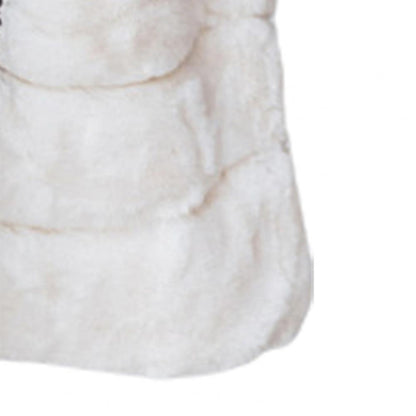 Veste en fausse fourrure pour femme, couleur unie, col rond, épais, col ras du cou