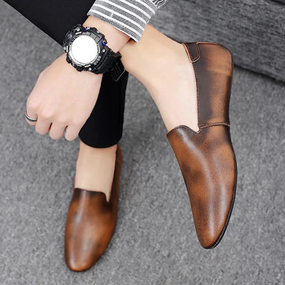Chaussures plates en cuir pour hommes