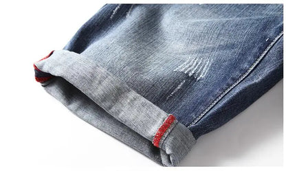 Short en jean bleu extensible pour homme