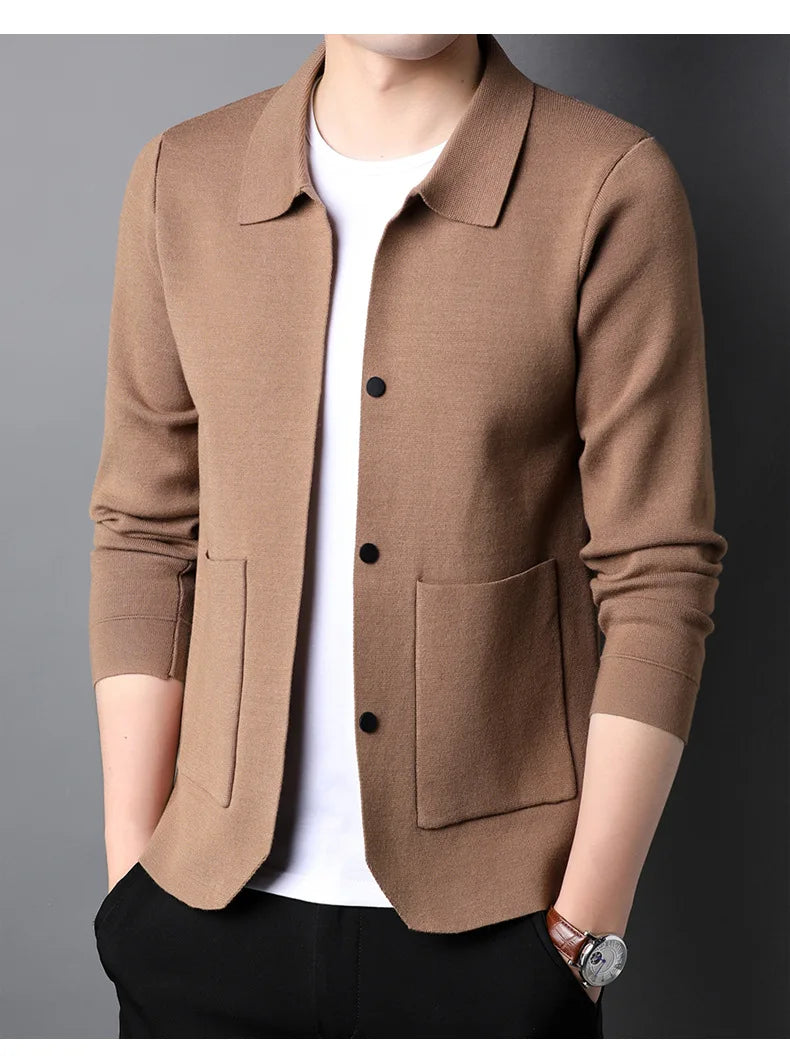 Cardigan à revers pour homme