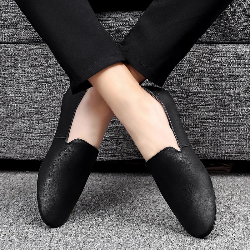 Chaussures plates en cuir pour hommes