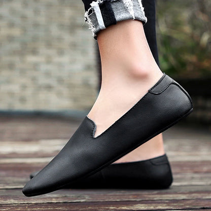 Chaussures plates en cuir pour hommes