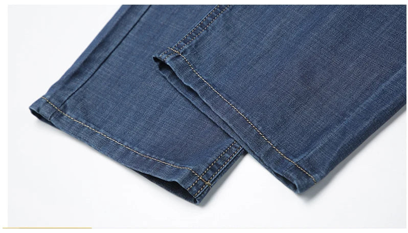 BROWON Brand 2025 Men Jeans Summer Thin Breathable Soft Mid Straight Regular Men's Jeans Trousers Vintage Mens Clothing