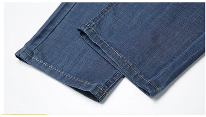 BROWON Brand 2025 Men Jeans Summer Thin Breathable Soft Mid Straight Regular Men's Jeans Trousers Vintage Mens Clothing