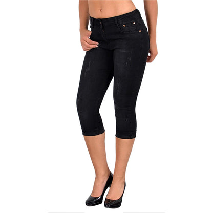 Pantalon en jean taille haute pour femme