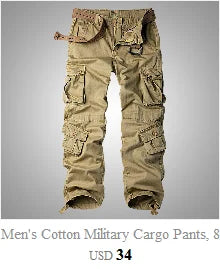 Khaki Cargo Pants Men Cotton Militar Safari Green Multi-pockets Baggy Denim Men Casual Pants Trousers Overalls Joggers  Autumn