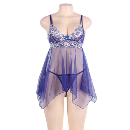 Robe de nuit sexy grande taille transparente pour femme