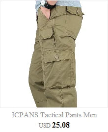 Khaki Cargo Pants Men Cotton Militar Safari Green Multi-pockets Baggy Denim Men Casual Pants Trousers Overalls Joggers  Autumn