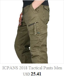 Khaki Cargo Pants Men Cotton Militar Safari Green Multi-pockets Baggy Denim Men Casual Pants Trousers Overalls Joggers  Autumn