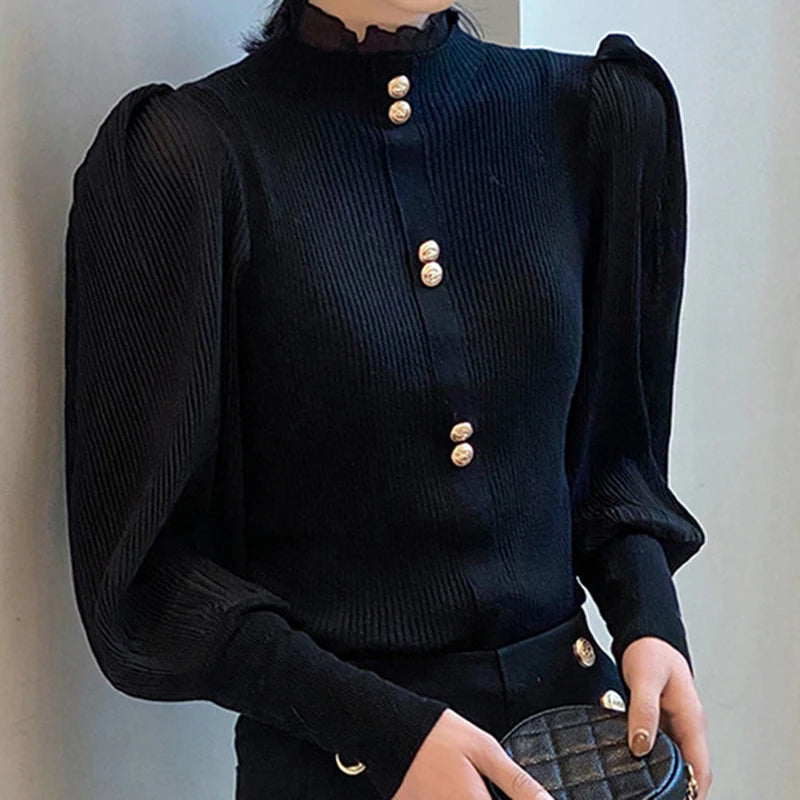 Pull à col roulé en mousseline de soie pour femme