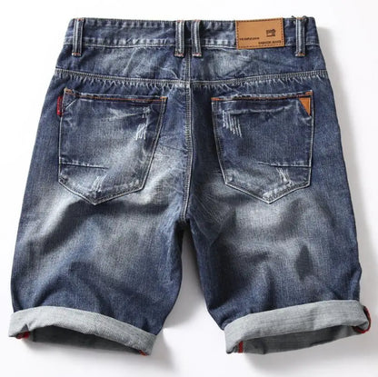 Short en jean bleu extensible pour homme