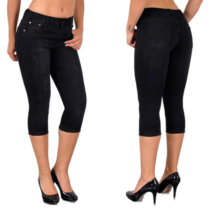 Pantalon en jean taille haute pour femme