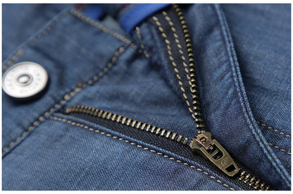 BROWON Brand 2025 Men Jeans Summer Thin Breathable Soft Mid Straight Regular Men's Jeans Trousers Vintage Mens Clothing