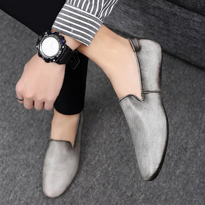 Chaussures plates en cuir pour hommes