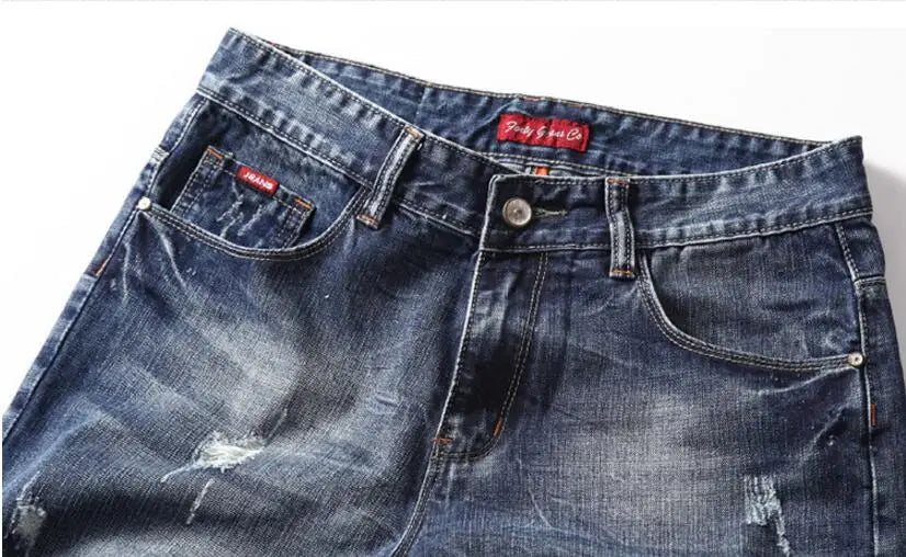 Short en jean bleu extensible pour homme