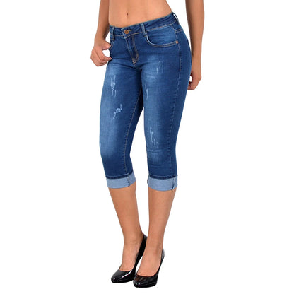 Pantalon en jean taille haute pour femme