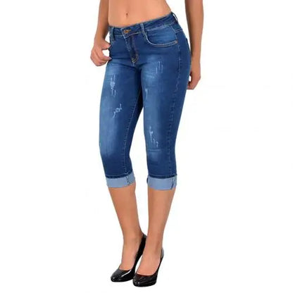 Pantalon en jean taille haute pour femme