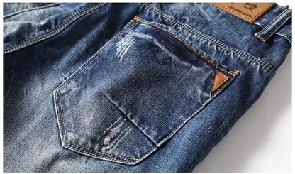 Short en jean bleu extensible pour homme