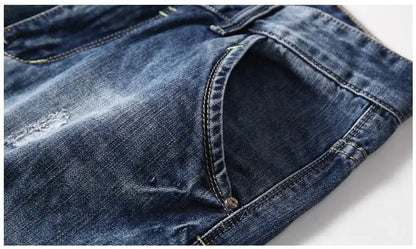 Short en jean bleu extensible pour homme