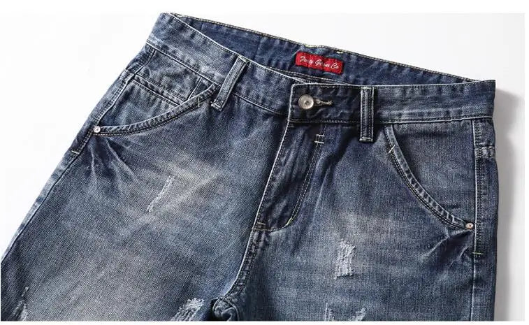 Short en jean bleu extensible pour homme