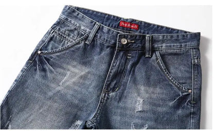 Short en jean bleu extensible pour homme