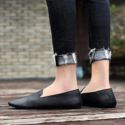 Chaussures plates en cuir pour hommes