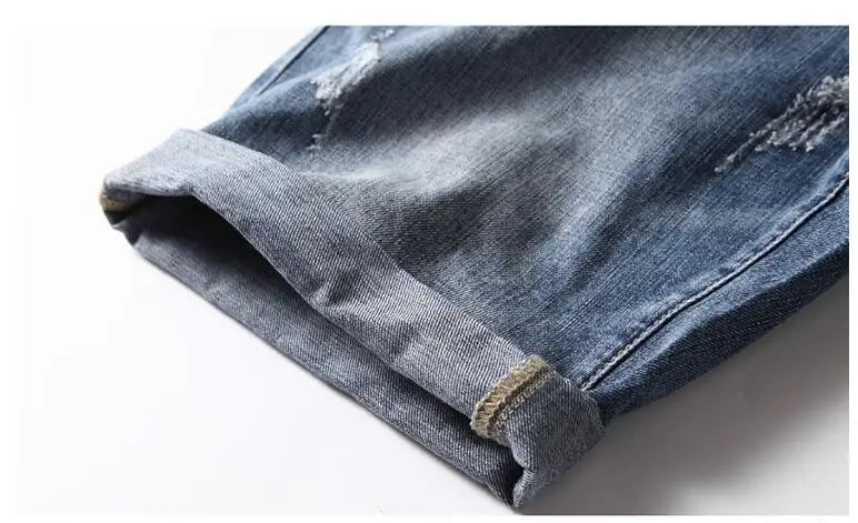 Short en jean bleu extensible pour homme