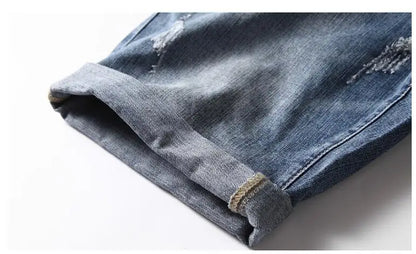 Short en jean bleu extensible pour homme