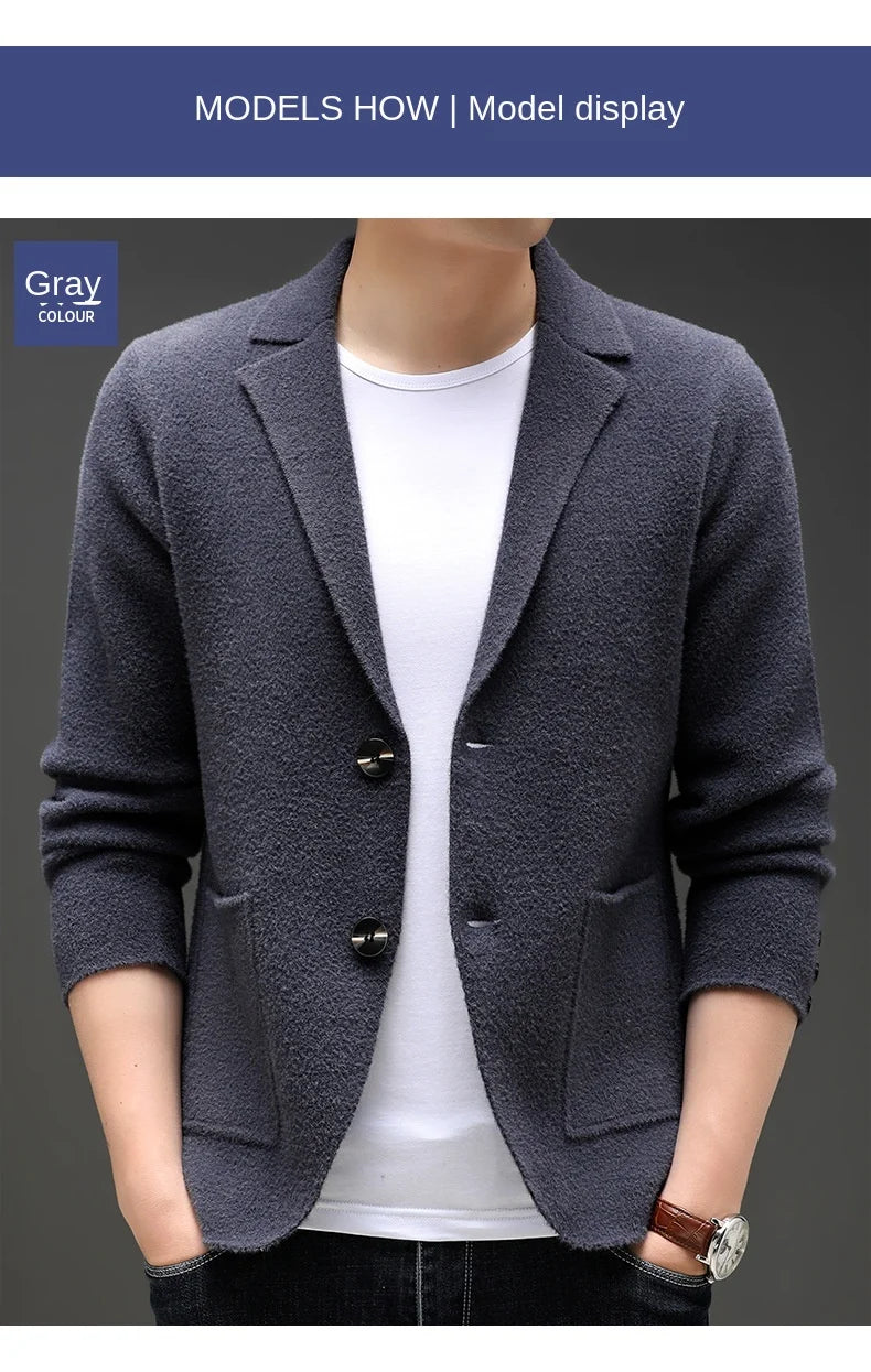 Blazer en tricot de qualité supérieure pour homme