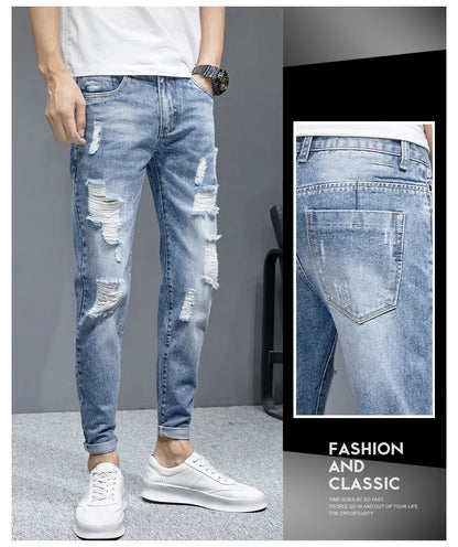 Jeans Déchirés Courts Taille Mi-haute