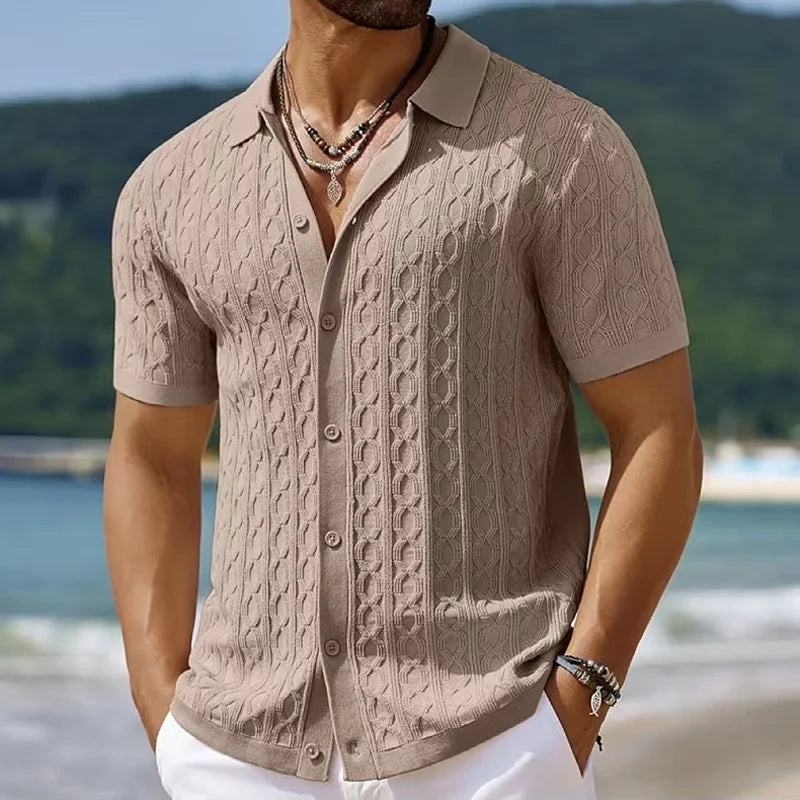 Chemise en tricot à manches courtes pour homme