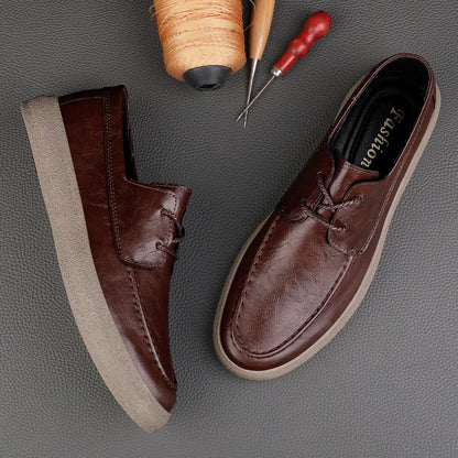 Chaussures décontractées pour hommes en cuir véritable