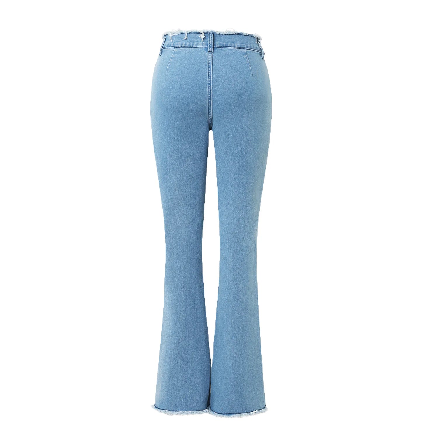 Jeans longs et écrasé pour femme évasé