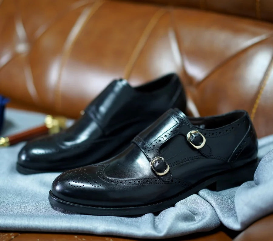 Chaussures classiques en cuir véritable pour hommes