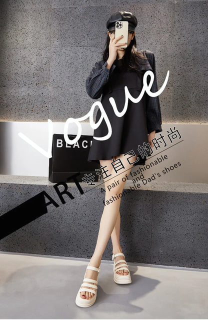 High Quality Women Retro Platform Sandals Summer Open Toe Slippers Sandalias Mujer Ladies Lightweight Open Toe Beach Shoes 7.5CM