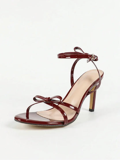 Sandales bordeaux à nœud de qualité