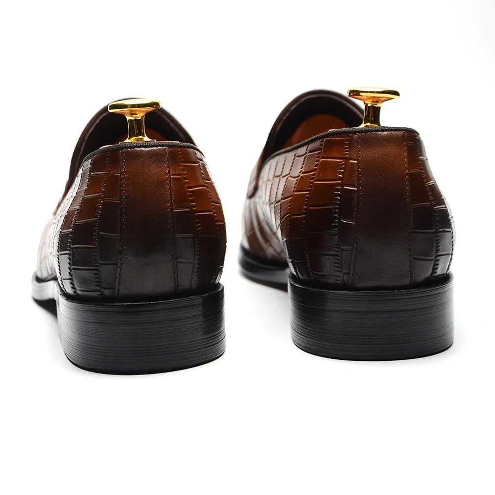 Mocassins classiques pour hommes, en cuir véritable de vache