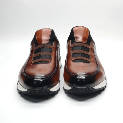 Baskets classiques décontractées en cuir de vache véritable pour homme