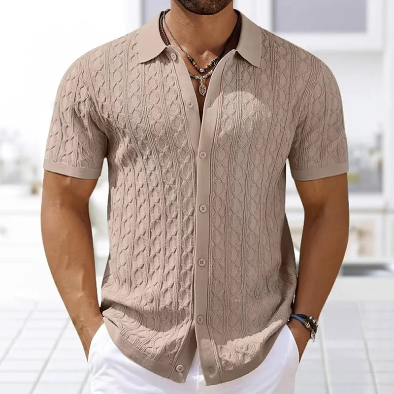 Chemise en tricot à manches courtes pour homme