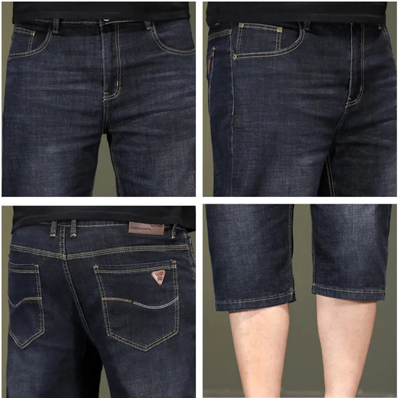 Short d'été en jean fin pour homme, extensible, ample