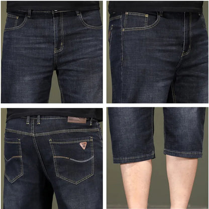 Short d'été en jean fin pour homme, extensible, ample