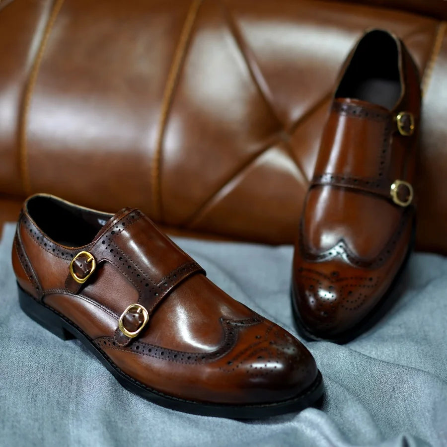 Chaussures classiques en cuir véritable pour hommes